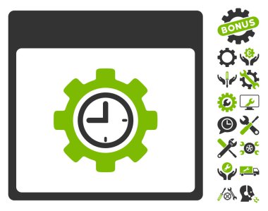 Saat yapılandırma dişli takvim sayfası vektör simgesi Bonus ile