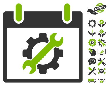 Yapılandırma araçları takvim gün vektör simge Bonus ile