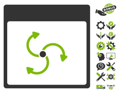 Bonus ile Siklon takvim sayfası vektör simgesi