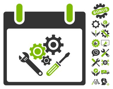 Araç Araçlar takvim gün vektör simgesi Bonus ile