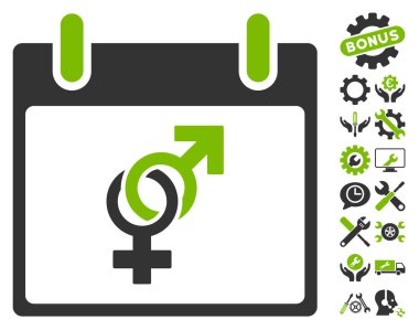 Bonus ile evlilik takvim gün vektör simgesi