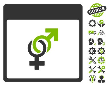 Bonus ile evlilik takvim sayfası vektör simgesi