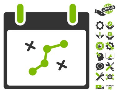 Yol puan Bonus ile gün vektör simge takvim