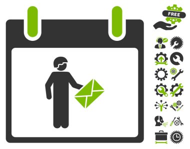 Postacı takvim gün vektör simge Bonus ile