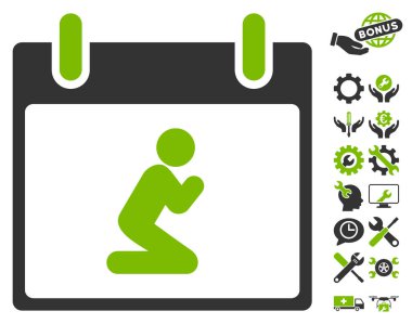 Kişi takvim gün vektör simge Bonus ile dua