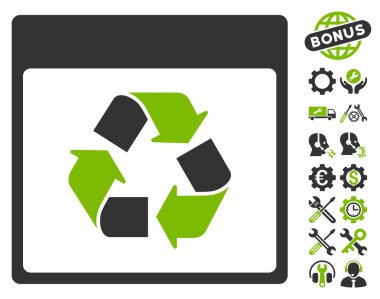 Geri dönüşüm takvim sayfası vektör simgesi Bonus ile