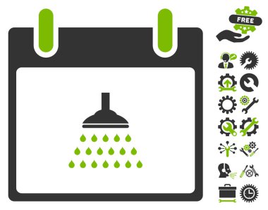 Bonus ile duş takvim gün vektör simgesi