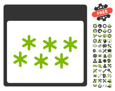 Kar taneleri ile Bonus sayfa vektör simge takvim