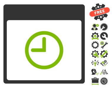 Saat takvim sayfası vektör simge Bonus ile