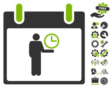 Zaman Yöneticisi takvim günü vektör simge Bonus ile