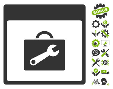 Araç kutusu takvim sayfası vektör simgesi Bonus ile