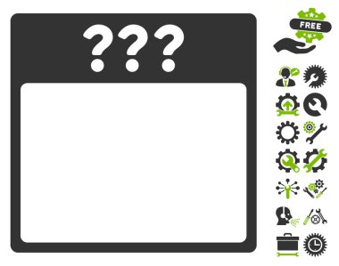 Bonus ile bilinmeyen takvim sayfası vektör simgesi