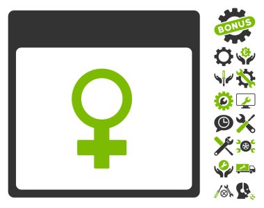 Venüs kadın sembol takvim sayfası vektör simge Bonus ile