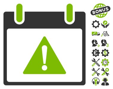 Uyarı takvim gün vektör simgesi Bonus ile