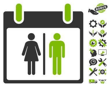 Bonus ile su dolabı takvim gün vektör simgesi