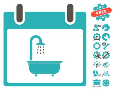 Bonus ile banyo takvim gün vektör simgesi