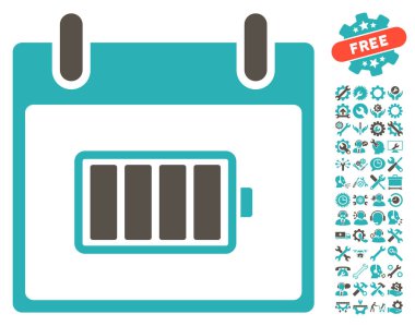 Pil takvim gün vektör simgesi Bonus ile