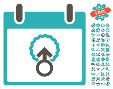 Hücre penetrasyon takvim gün vektör simgesi Bonus ile