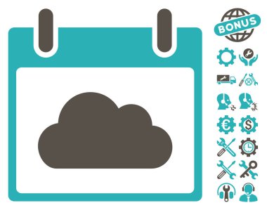 Bonus ile bulut takvim gün vektör simgesi