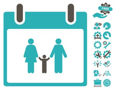 Bonus ile aile takvimi gün vektör simgesi