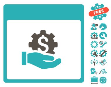 Finansal kalkınma el takvim sayfası vektör simgesi Bonus ile