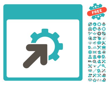 Entegrasyon takvim sayfası vektör simge Bonus ile dişli