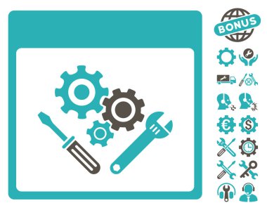 Vites araçlar ile Bonus sayfa vektör simge takvim