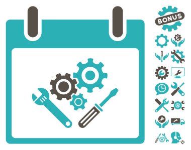 Araç Araçlar takvim gün vektör simgesi Bonus ile