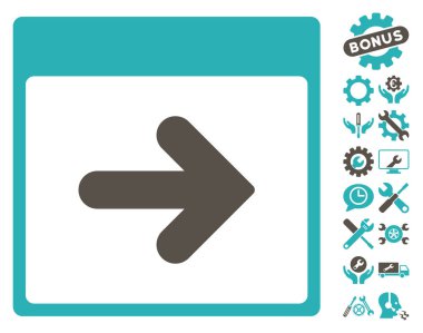 Bonus ile sonraki takvim gün vektör simgesi