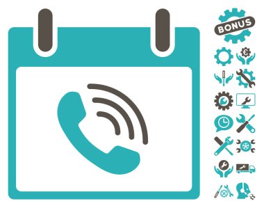 Bonus ile telefon görüşmesi takvim gün vektör simgesi