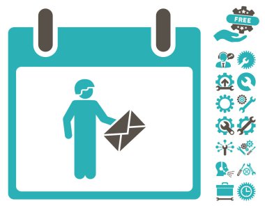 Postacı takvim gün vektör simge Bonus ile