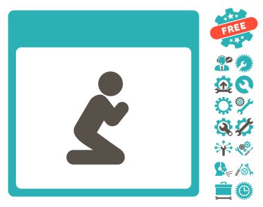 Kişi takvim sayfası vektör simge Bonus ile dua