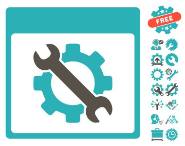 Ayarları araçları ile Bonus sayfa vektör simge takvim