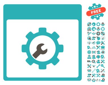 Kur takvim sayfası vektör simge Bonus ile araçları