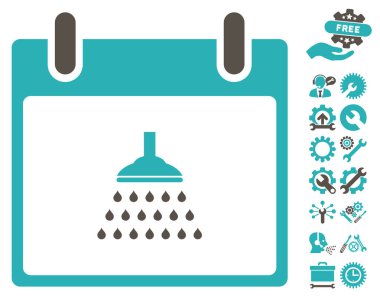 Bonus ile duş takvim gün vektör simgesi