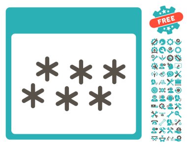 Kar taneleri ile Bonus sayfa vektör simge takvim