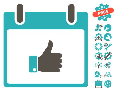 El takvim gün vektör simgesi Bonus ile yukarı başparmak