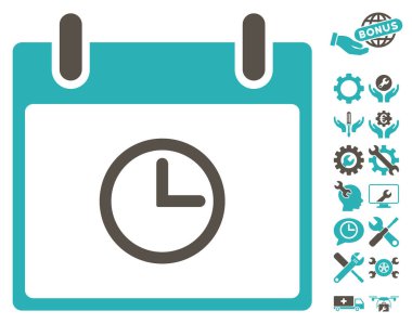 Saat takvim gün vektör simge Bonus ile