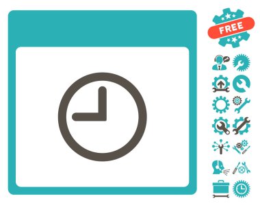 Saat takvim sayfası vektör simge Bonus ile