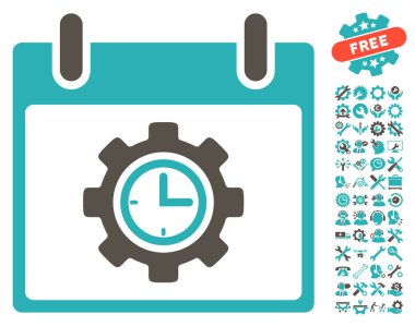 Bonus ile zaman dişli takvim gün vektör simgesi