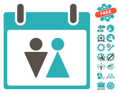 Tuvalet takvim gün vektör simgesi Bonus ile