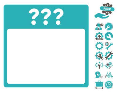 Bonus ile bilinmeyen takvim sayfası vektör simgesi