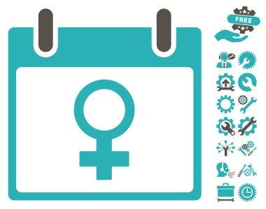 Bonus ile Venüs kadın sembol takvim gün vektör simgesi