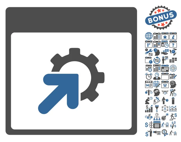 Календарь переключения передач Страница с плоским векторным значком с бонусом — стоковый вектор