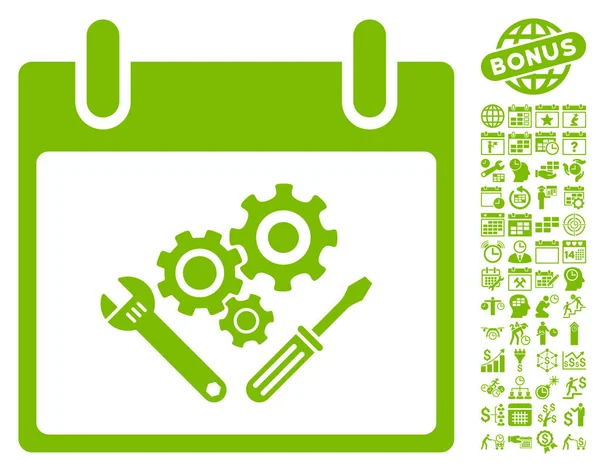 Araç Araçlar takvim gün düz vektör simgesi Bonus ile