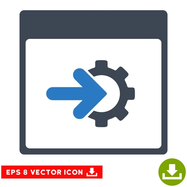 Cog Integration Calendar Page Vector Eps Icon — Stock Vector