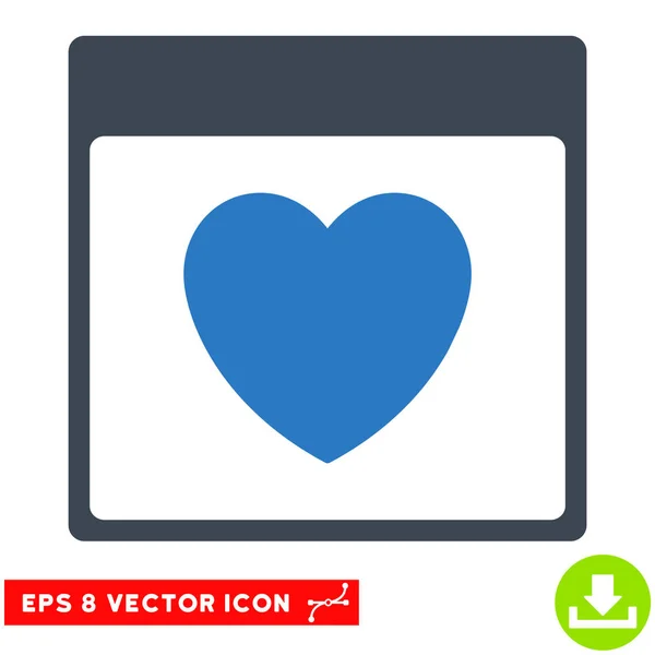 Favorito calendario del corazón Página Vector Eps icono — Vector de stock