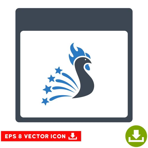 Calendario de gallos festivos Página Vector Eps icono — Archivo Imágenes Vectoriales