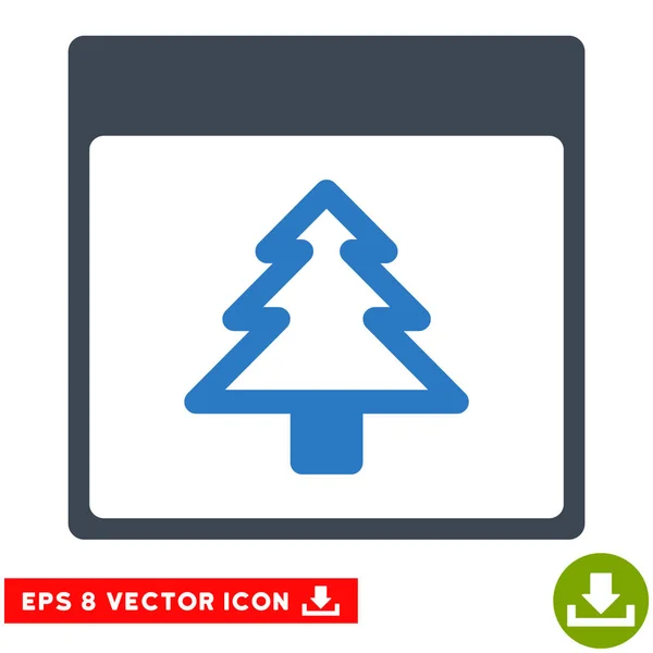 Calendario del árbol de abeto Página Vector Eps icono — Vector de stock