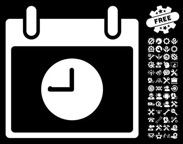 ボーナスで時計カレンダー日ベクトル アイコン — ストックベクタ